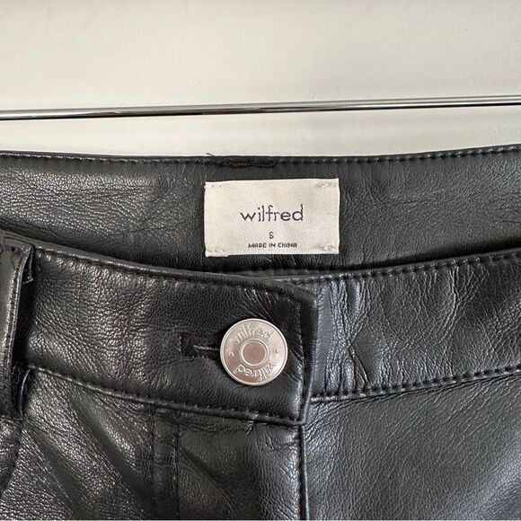 Aritzia Wilfred Free Black Faux Leather Melina Pant - Picture 6 of 6